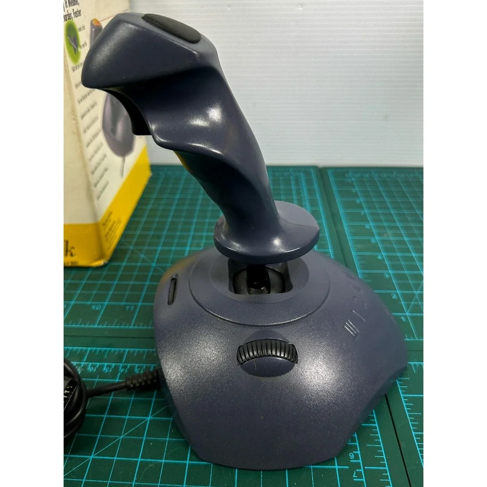 Vintage Logitech WingMan Flight Joystick Model 3001 PC Gameport With Box Gray